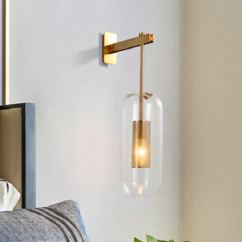 Applique Murale Design Italien Suspendue en Verre & Laiton