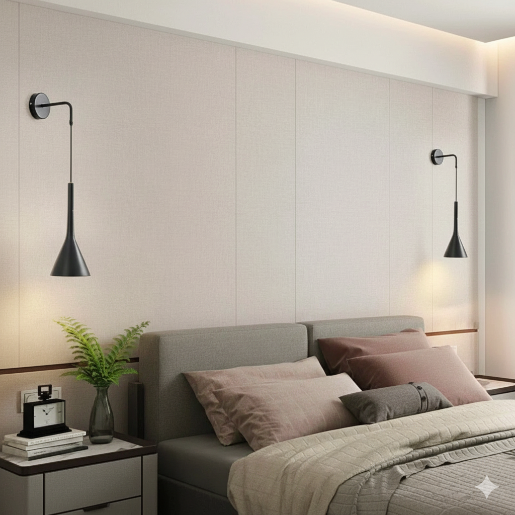 Applique Murale LED Suspendue design italien Noire Chambre