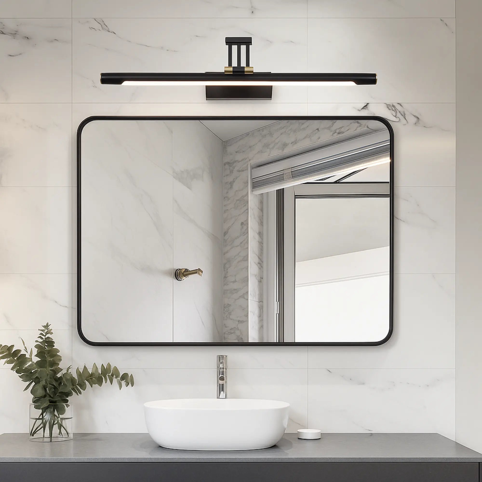 Applique murale salle de bain LED design moderne pour miroir IP44 étanche en métal