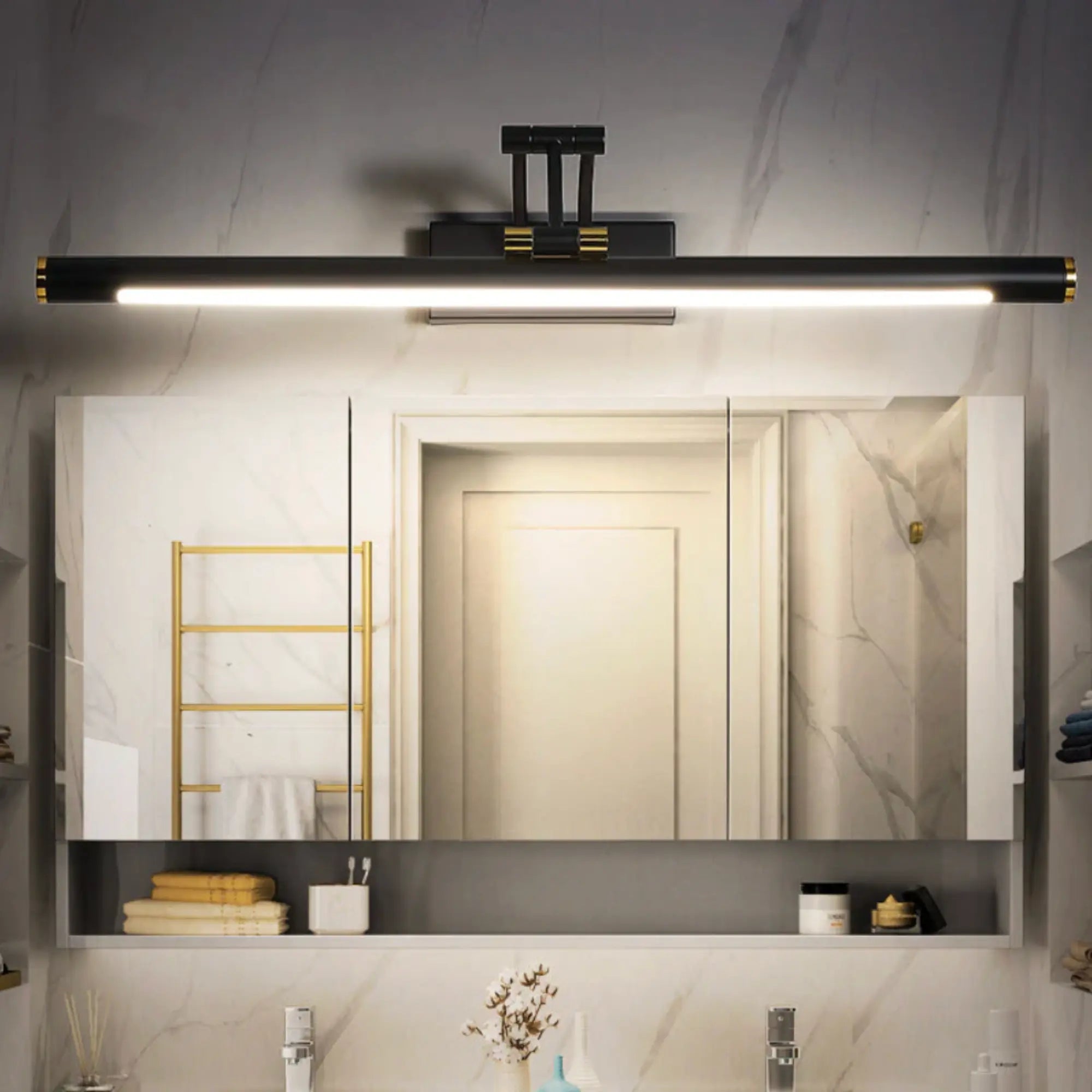 Applique murale salle de bain LED design moderne pour miroir IP44 étanche en métal