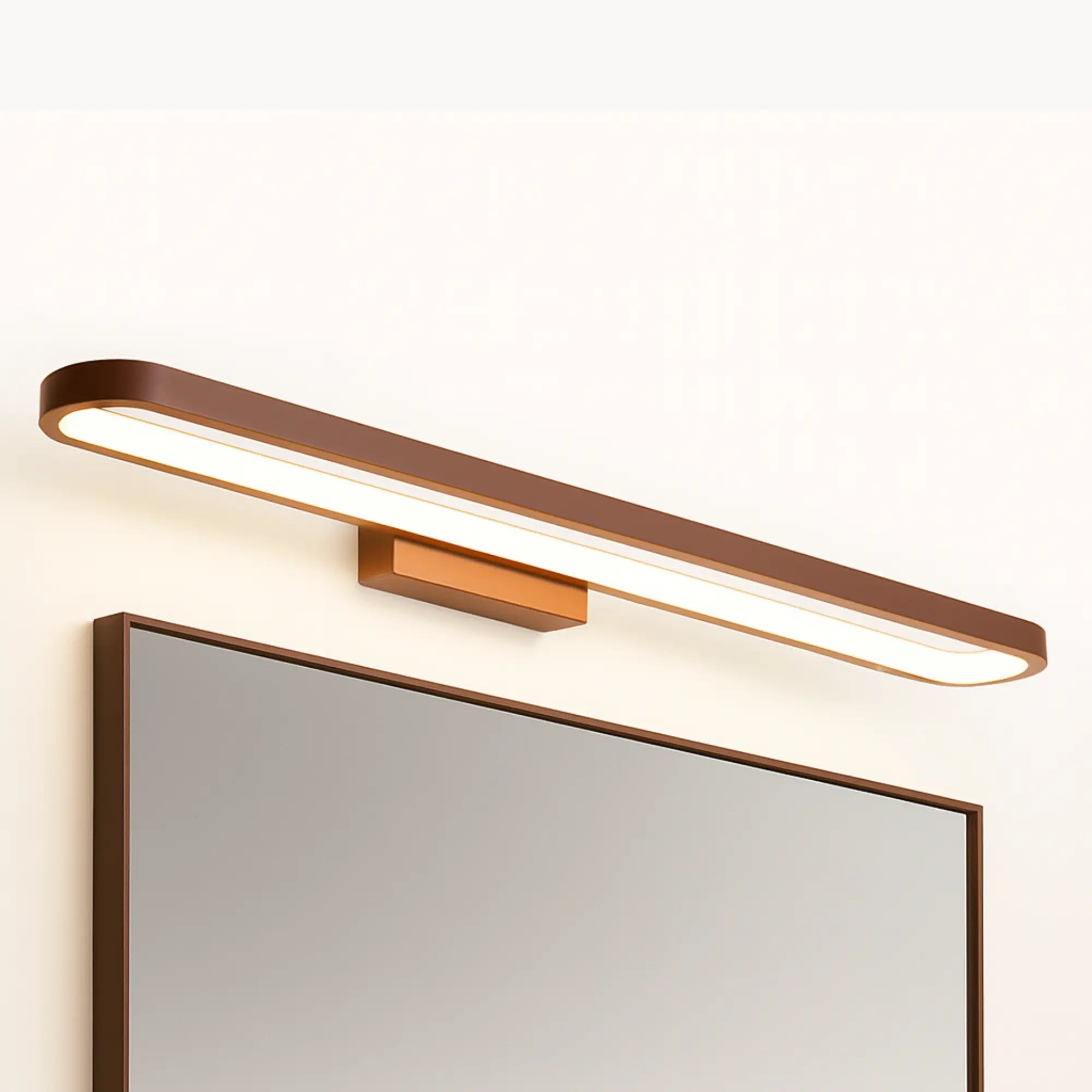 Applique murale salle de bain LED marron design fin moderne
