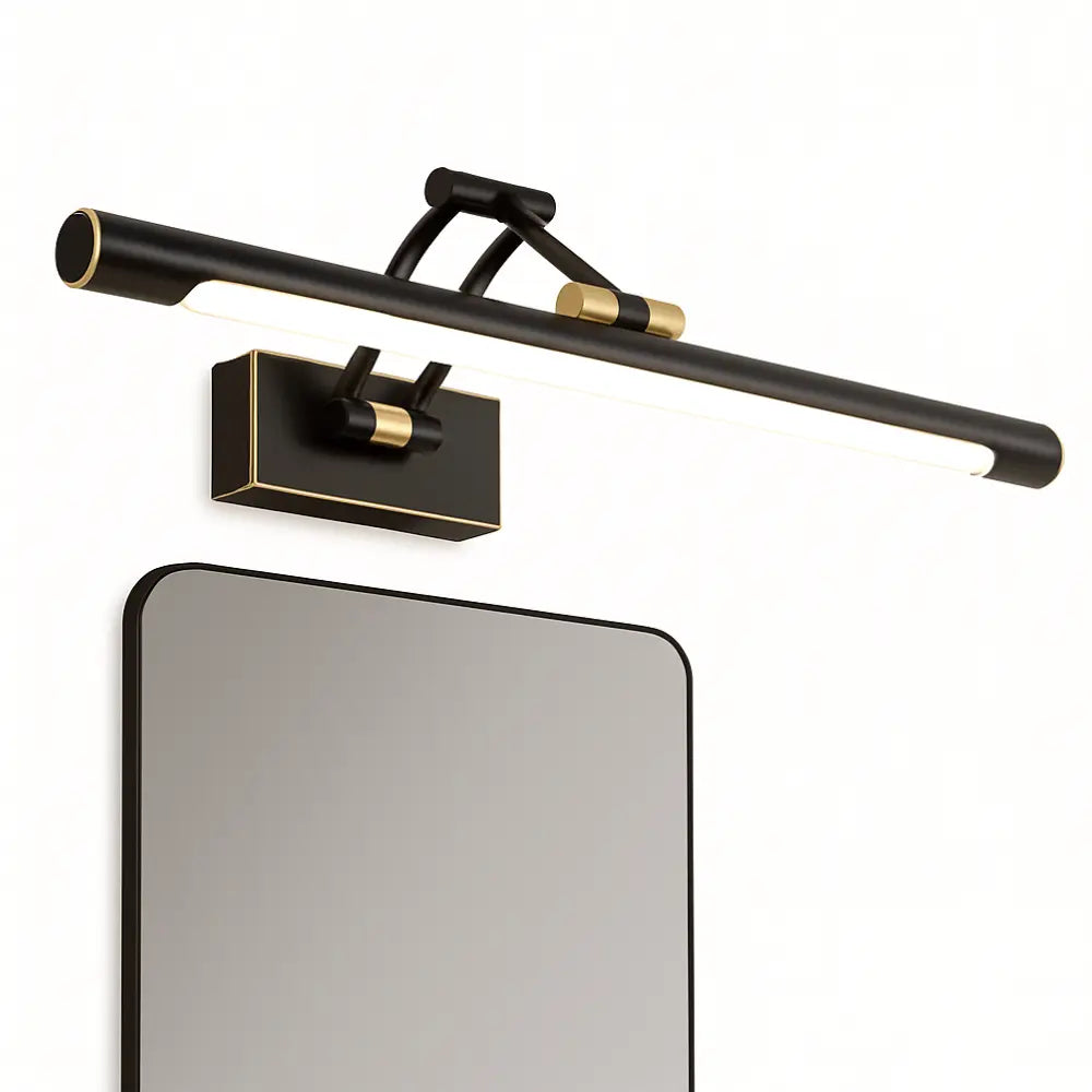 Applique murale salle de bain LED noire design épuré finitions dorées étanche IP44