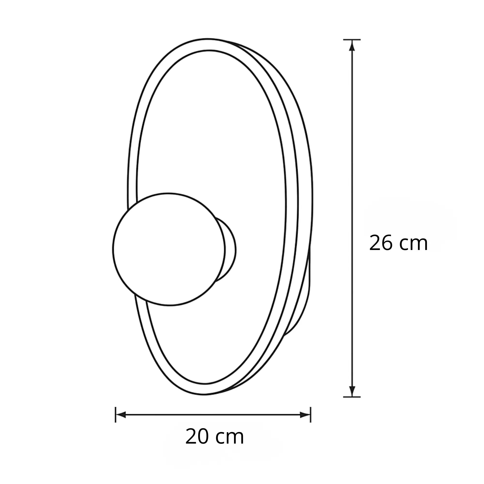 Applique murale LED en bois naturel avec diffuseur sphérique blanc opalin