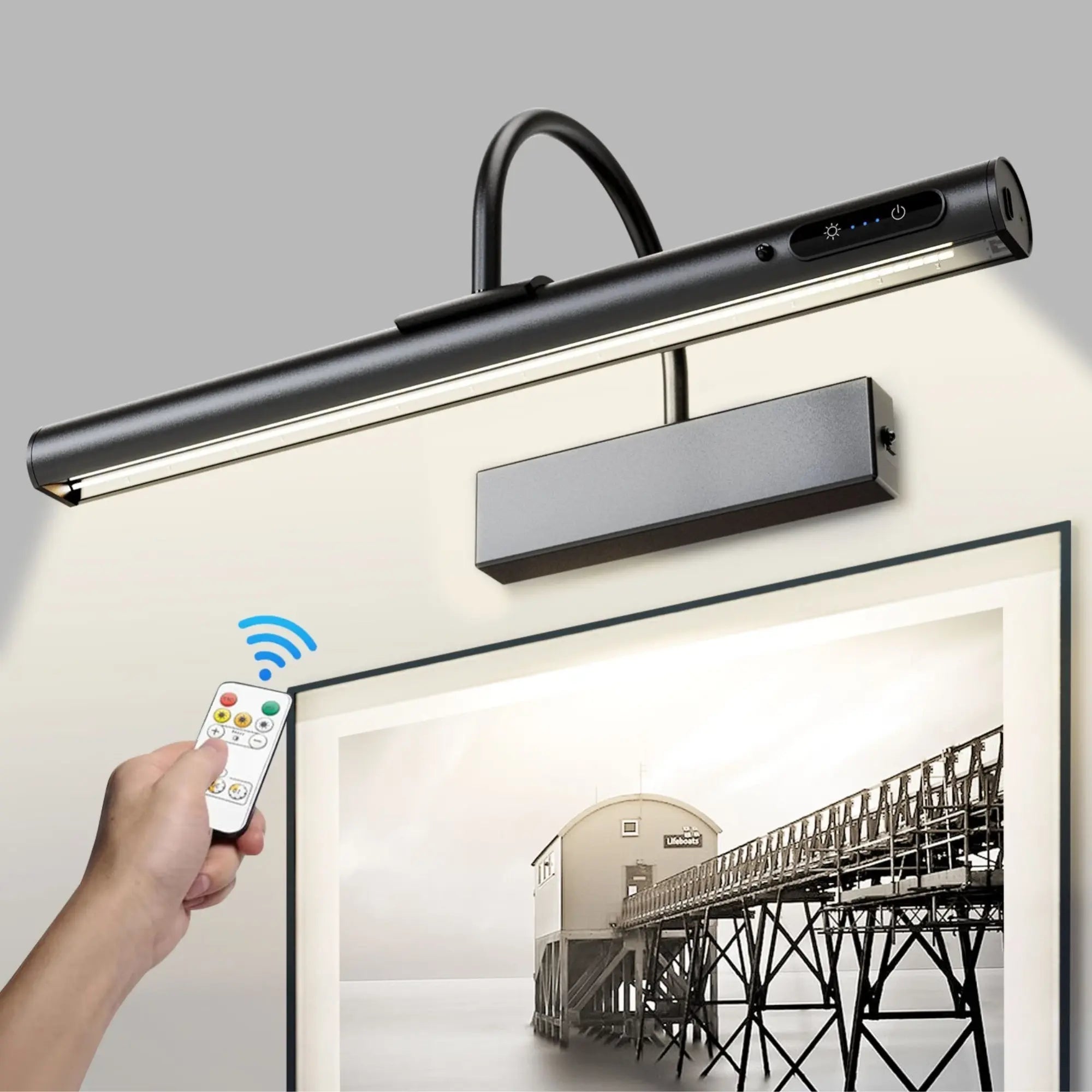 Applique murale dorée LED rechargeable directionnelle avec télécommande ajustable en hauteur