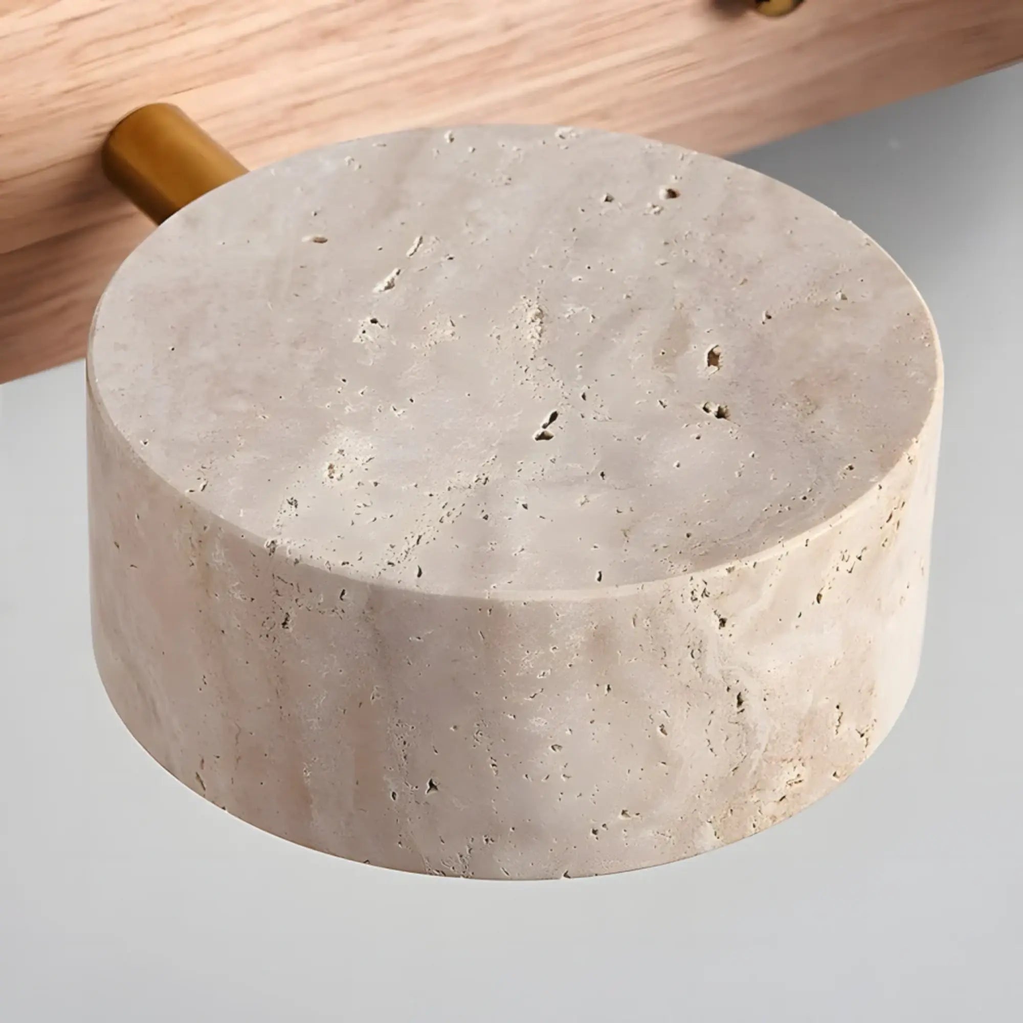 Applique murale LED pour salle de bain en bois clair travertin design minimaliste