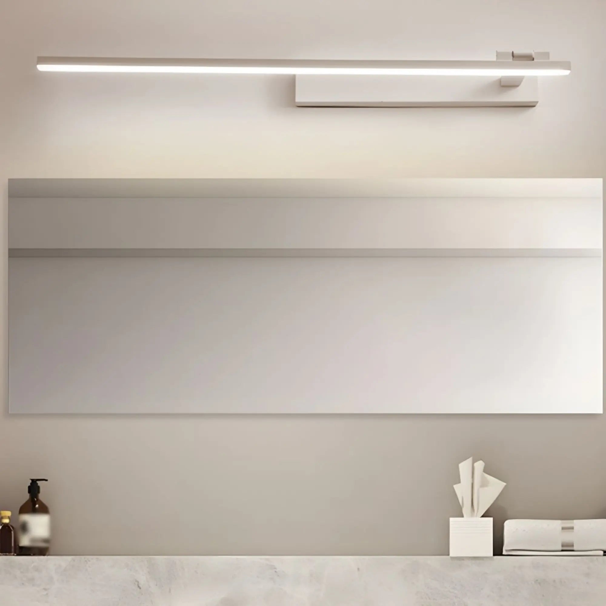 Applique murale salle de bain LED design linéaire orientable noire ou blanche