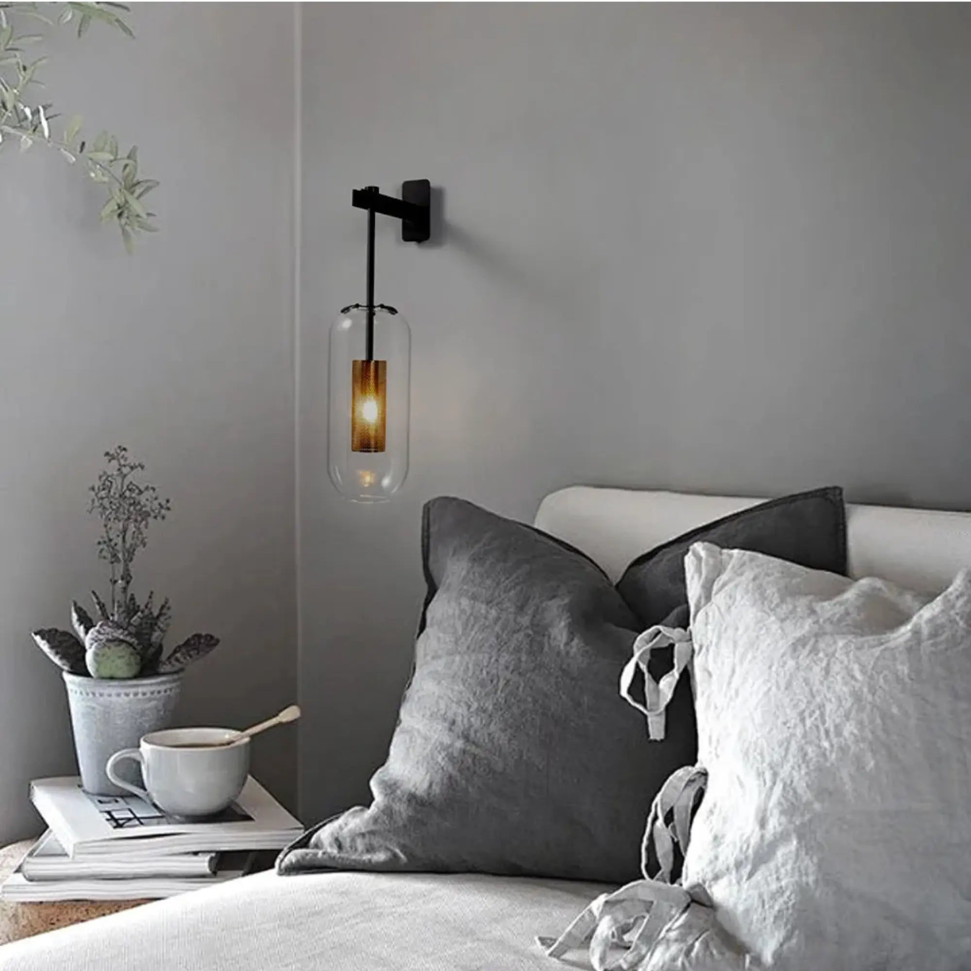 Applique murale en verre design moderne clair éclairage décoratif ajustable