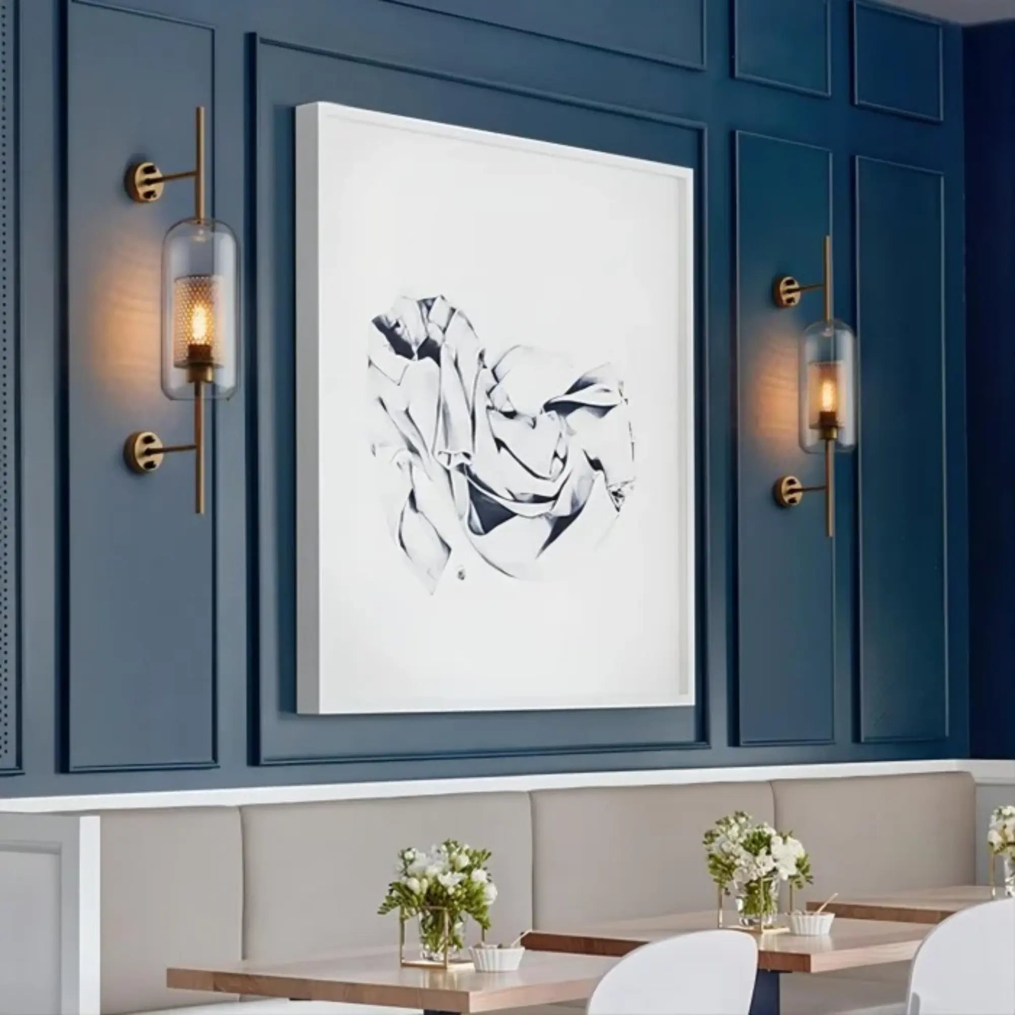 Applique murale en verre design tube vertical ajouré éclairage haut bas