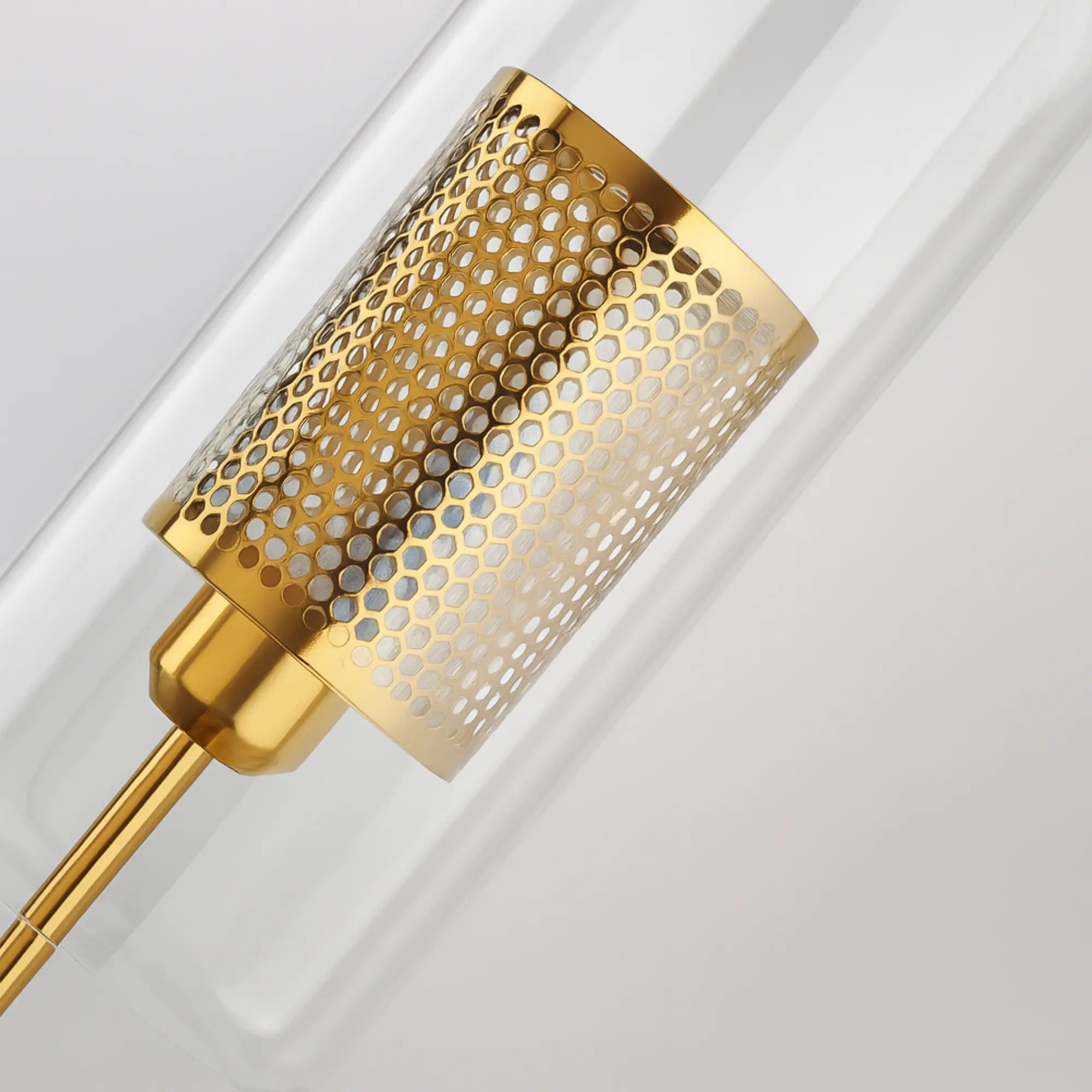 Applique murale en verre design tube vertical ajouré éclairage haut bas