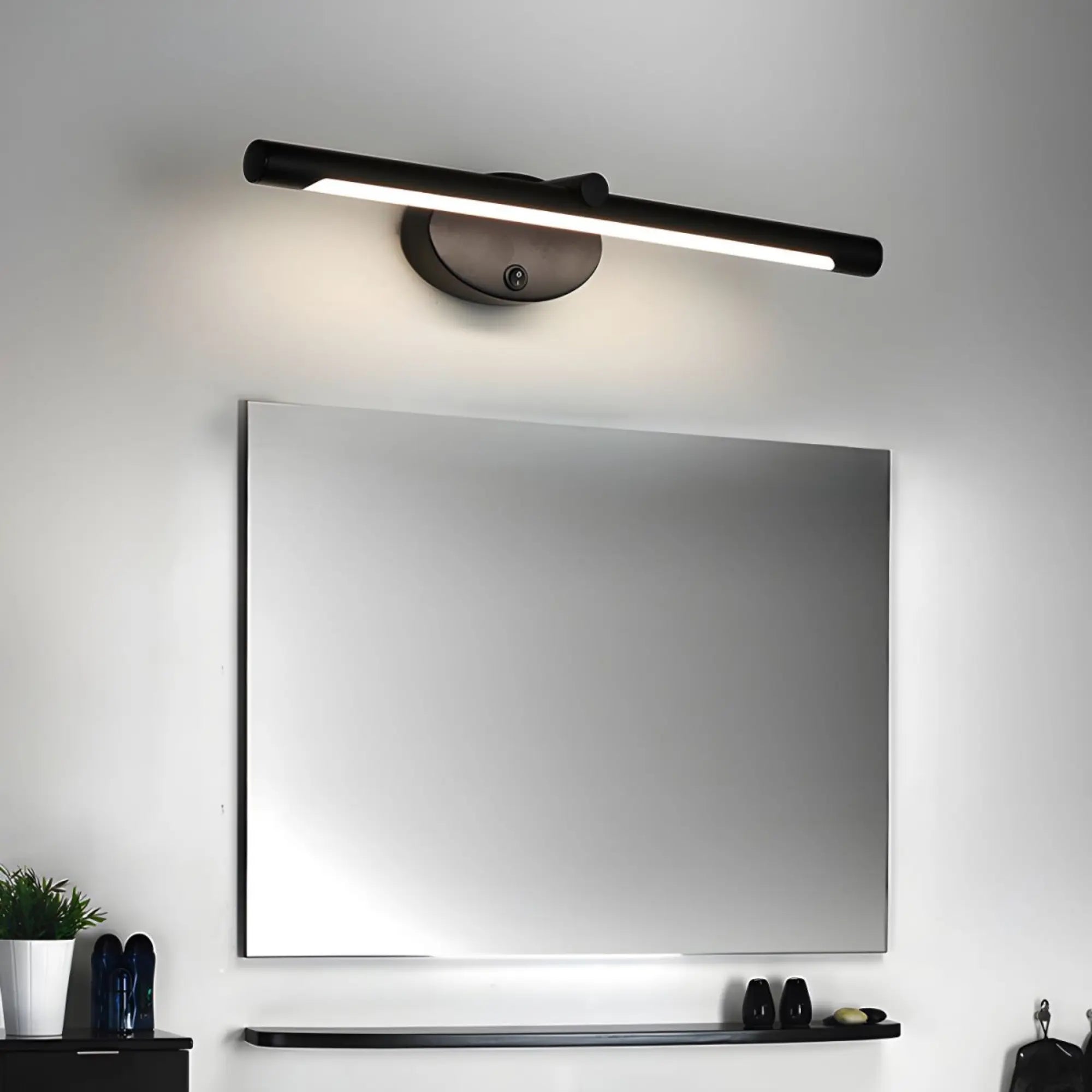 Applique murale salle de bain LED tactile noir ou doré miroir éclairage intégré