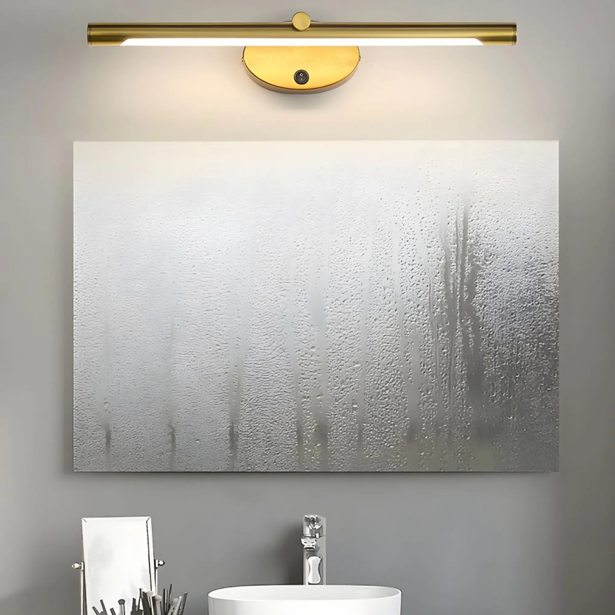 Applique murale salle de bain LED tactile noir ou doré miroir éclairage intégré