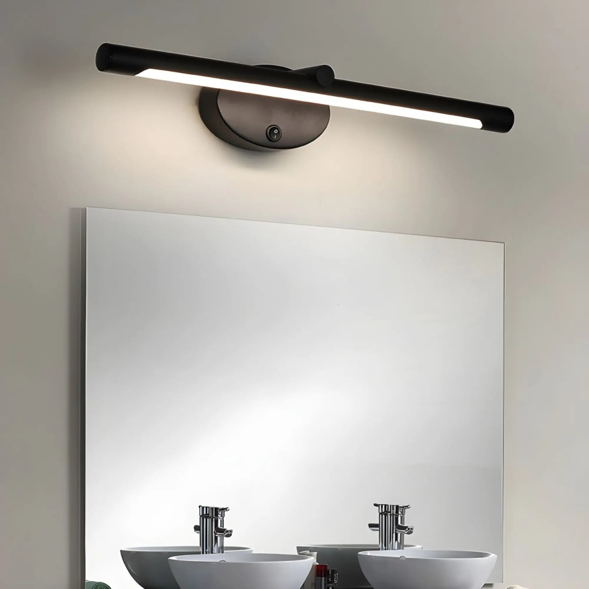Applique murale salle de bain LED tactile noir ou doré miroir éclairage intégré