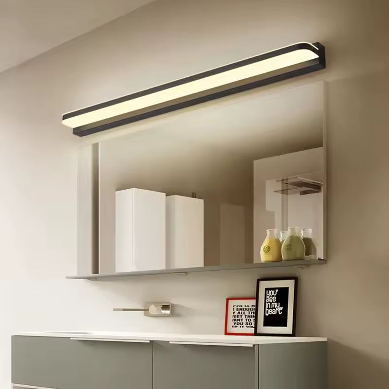 Applique murale salle de bain LED design moderne aluminium brossé noir éclairage doux