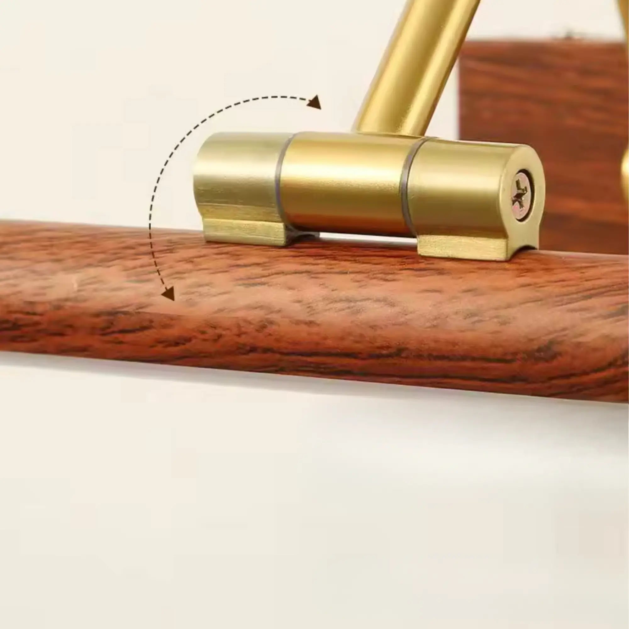 Applique murale salle de bain design bois doré moderne LED miroir élégante