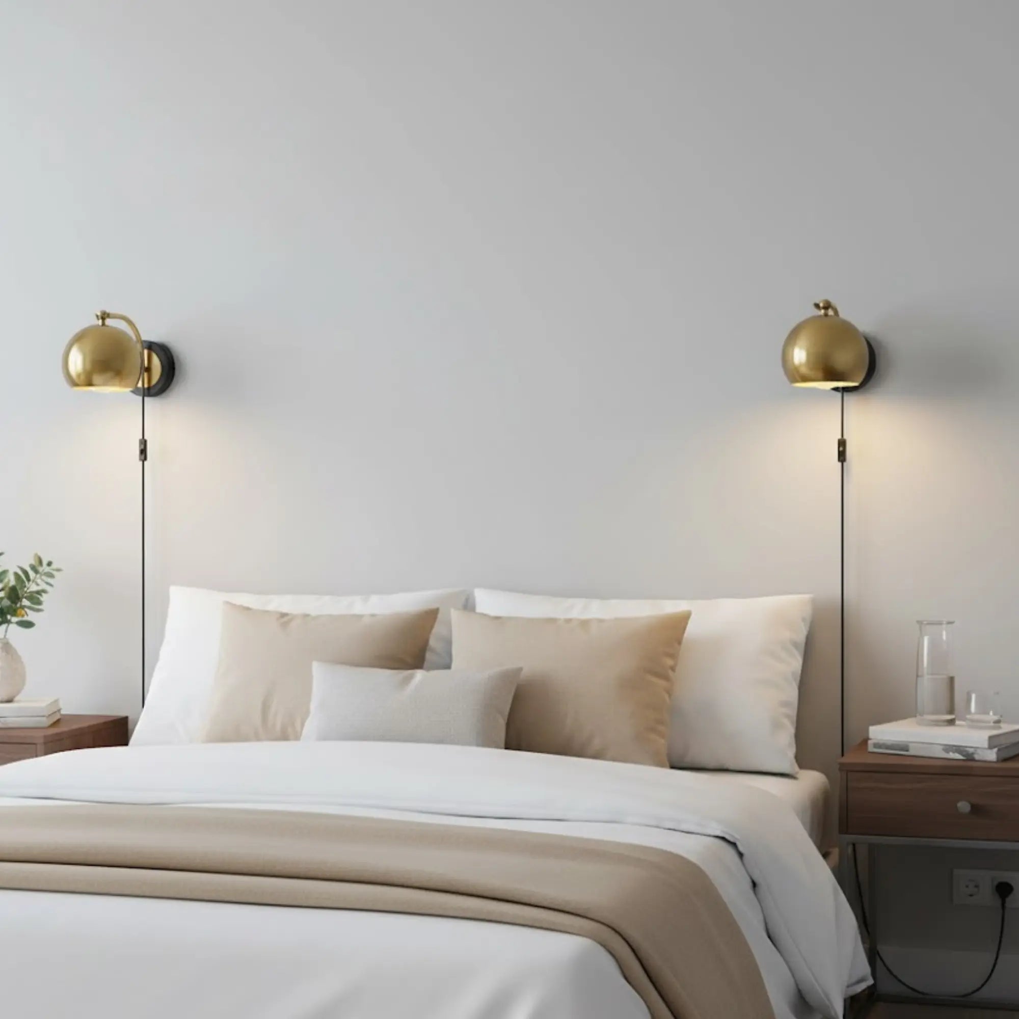 **Applique Murale Dorée au Design Vintage Industriel avec Bras Arrondi Noir**