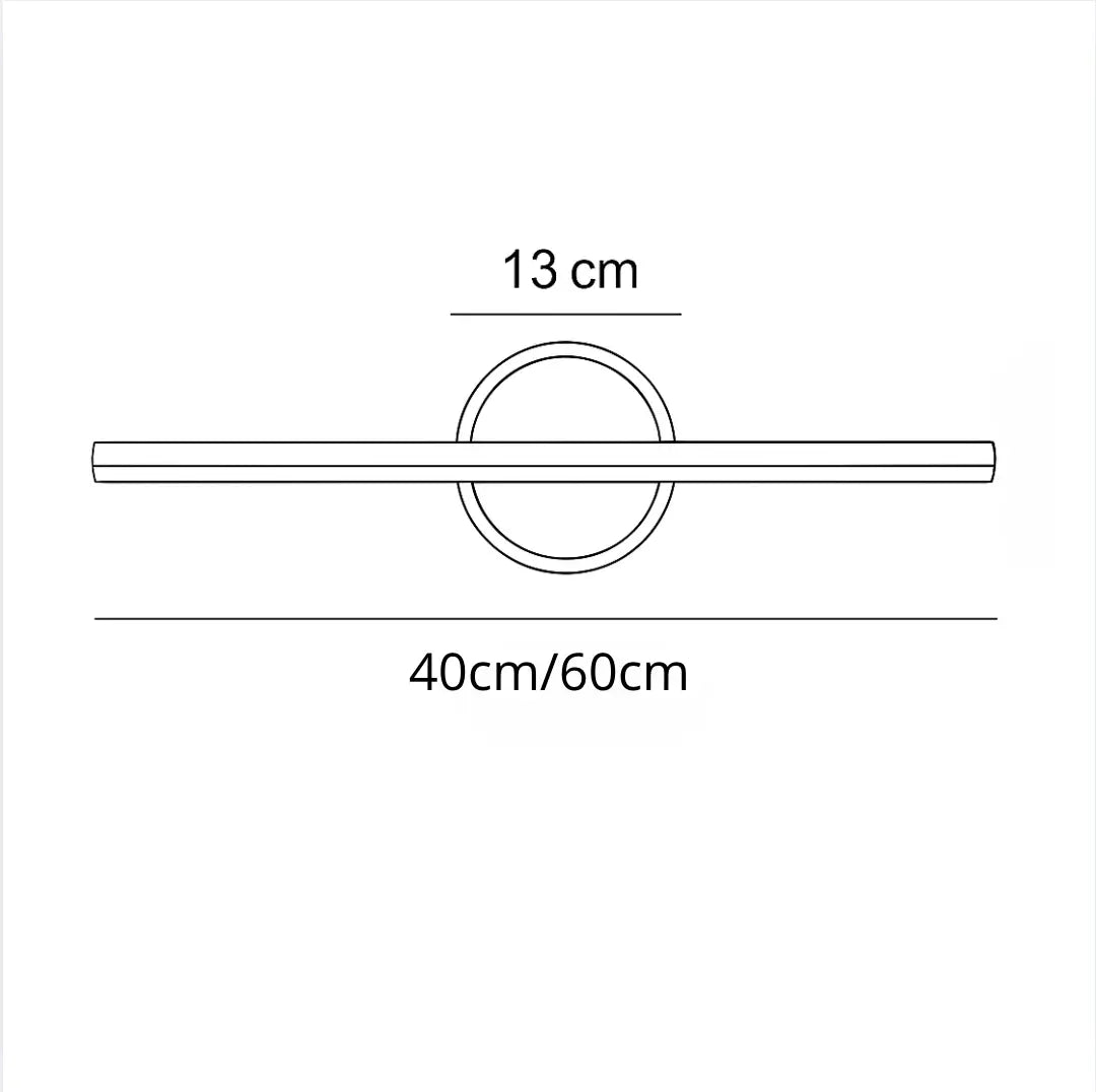 Applique murale dorée style linéaire éclairage LED métal acrylique