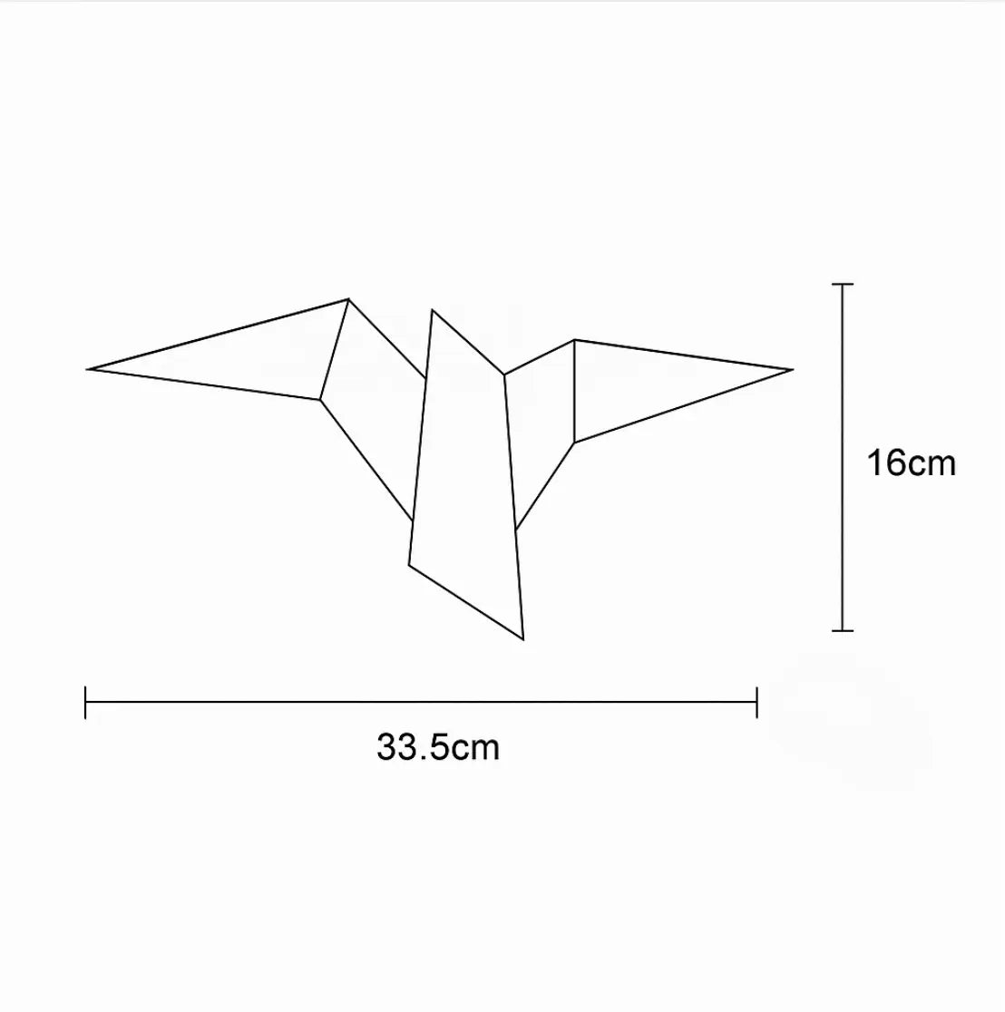 Applique murale dorée design origami LED métal noir peint fer acrylique sculptural