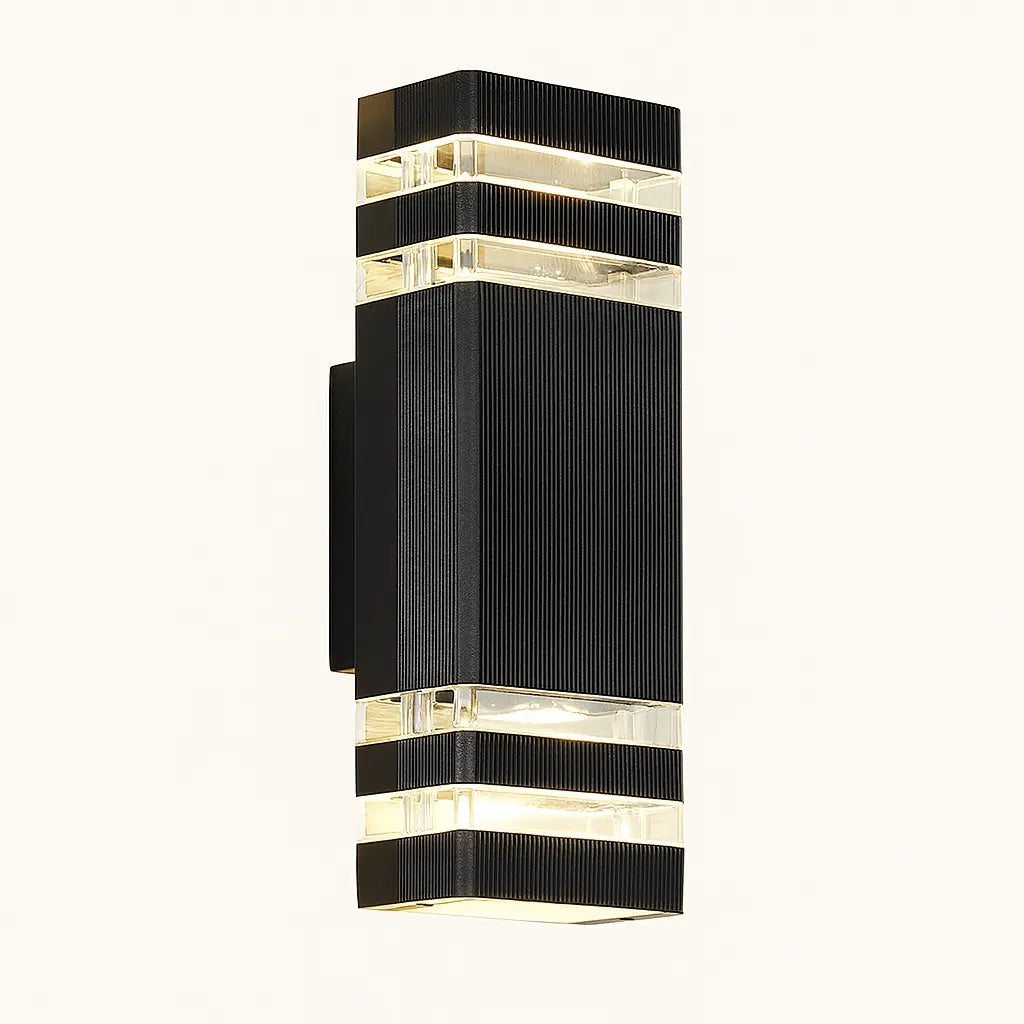 Applique murale ronde LED extérieure aluminium noir design moderne