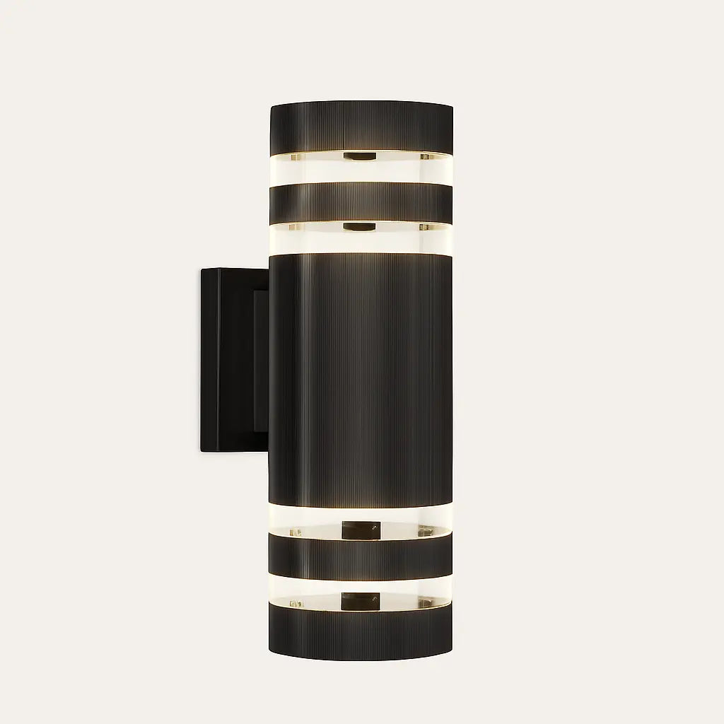 Applique murale ronde LED extérieure aluminium noir design moderne