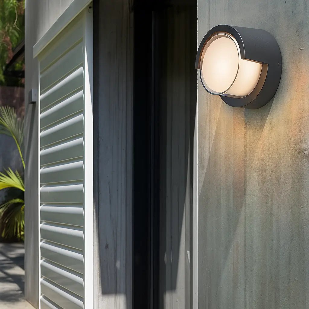 Applique murale ronde LED en ABS étanche avec détecteur de mouvement