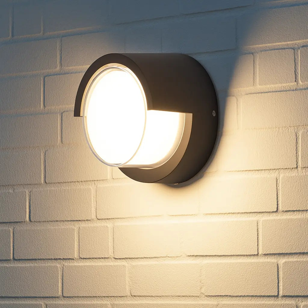 Applique murale ronde LED en ABS étanche avec détecteur de mouvement