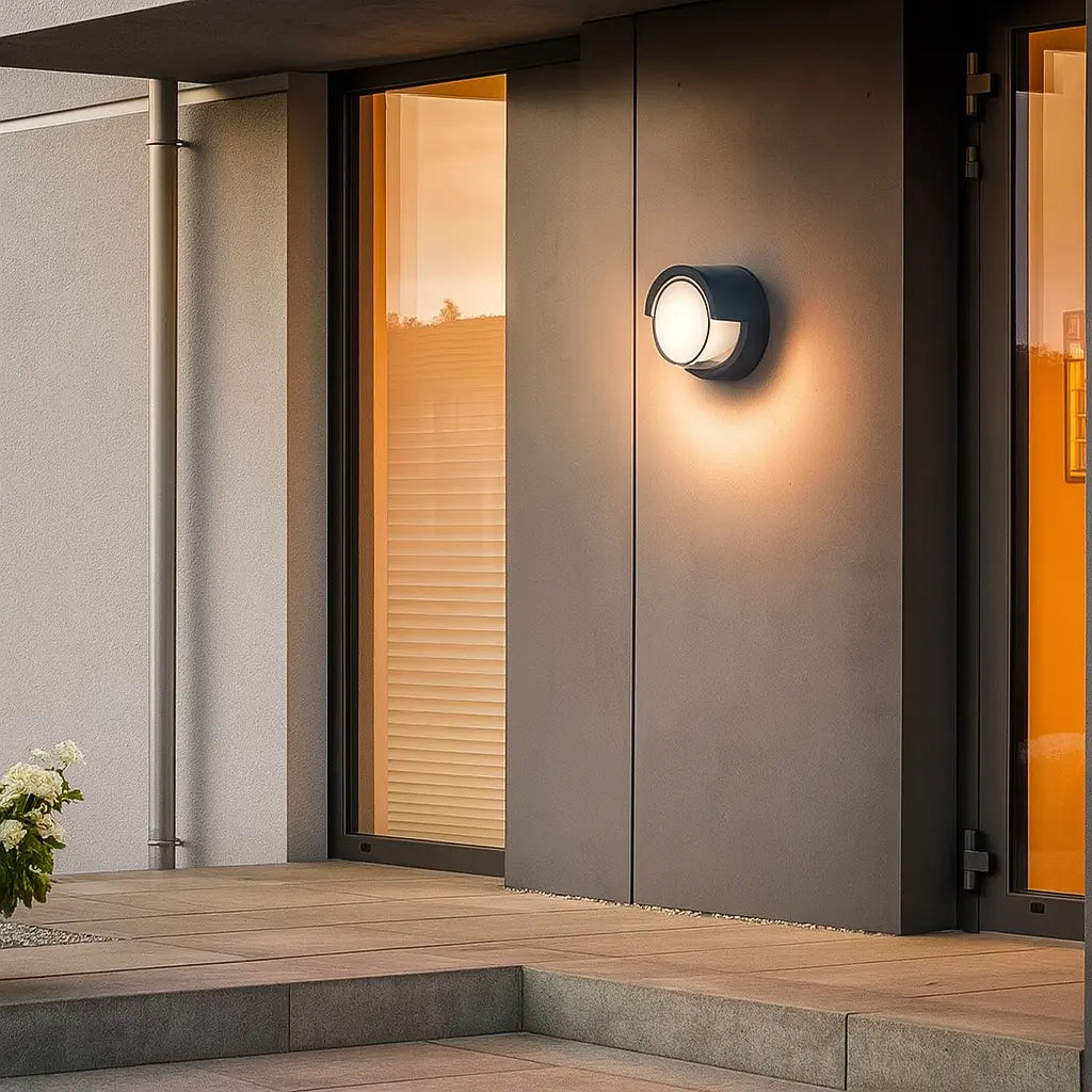 Applique murale ronde LED en ABS étanche avec détecteur de mouvement