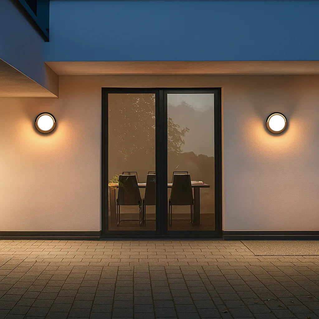 Applique murale ronde LED en ABS étanche avec détecteur de mouvement