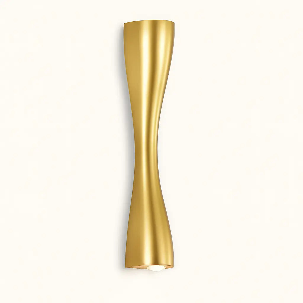 Applique murale dorée design extérieur LED robuste aluminium éclairage haut bas