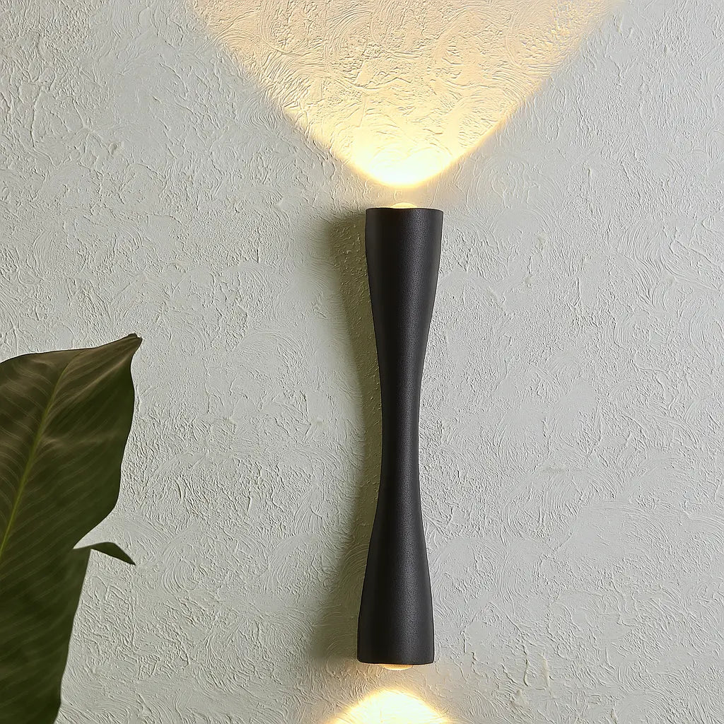 Applique murale dorée design extérieur LED robuste aluminium éclairage haut bas