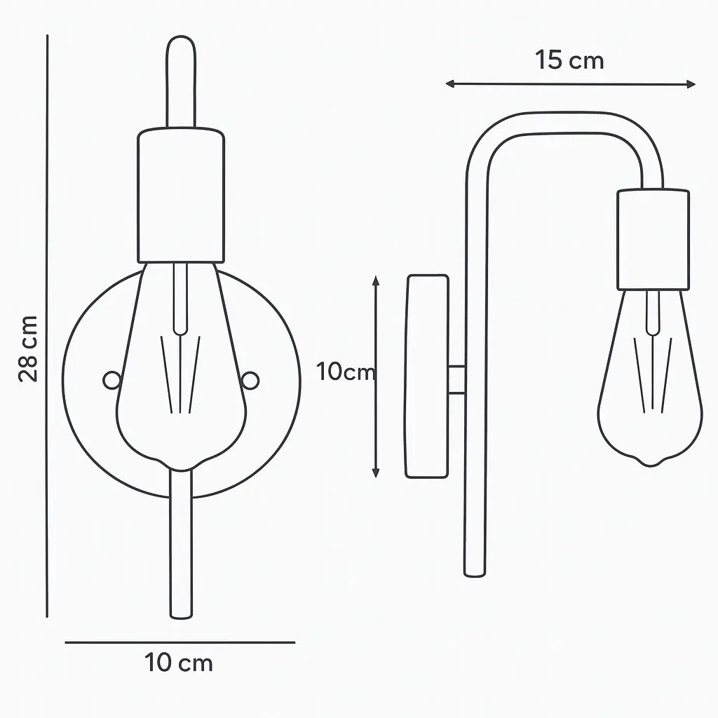 Applique murale dorée métal brossé design minimaliste style E27