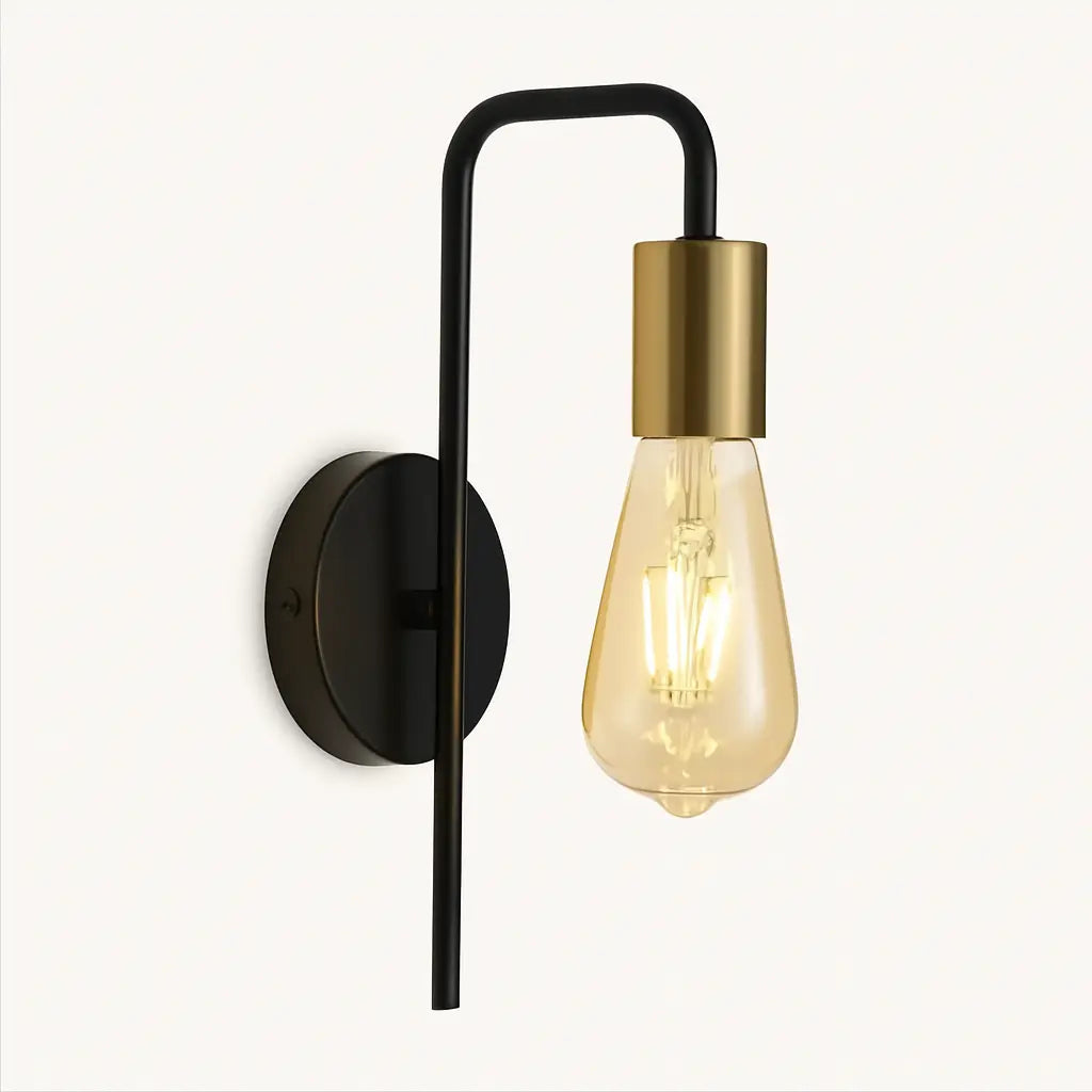 Applique murale dorée métal brossé design minimaliste style E27