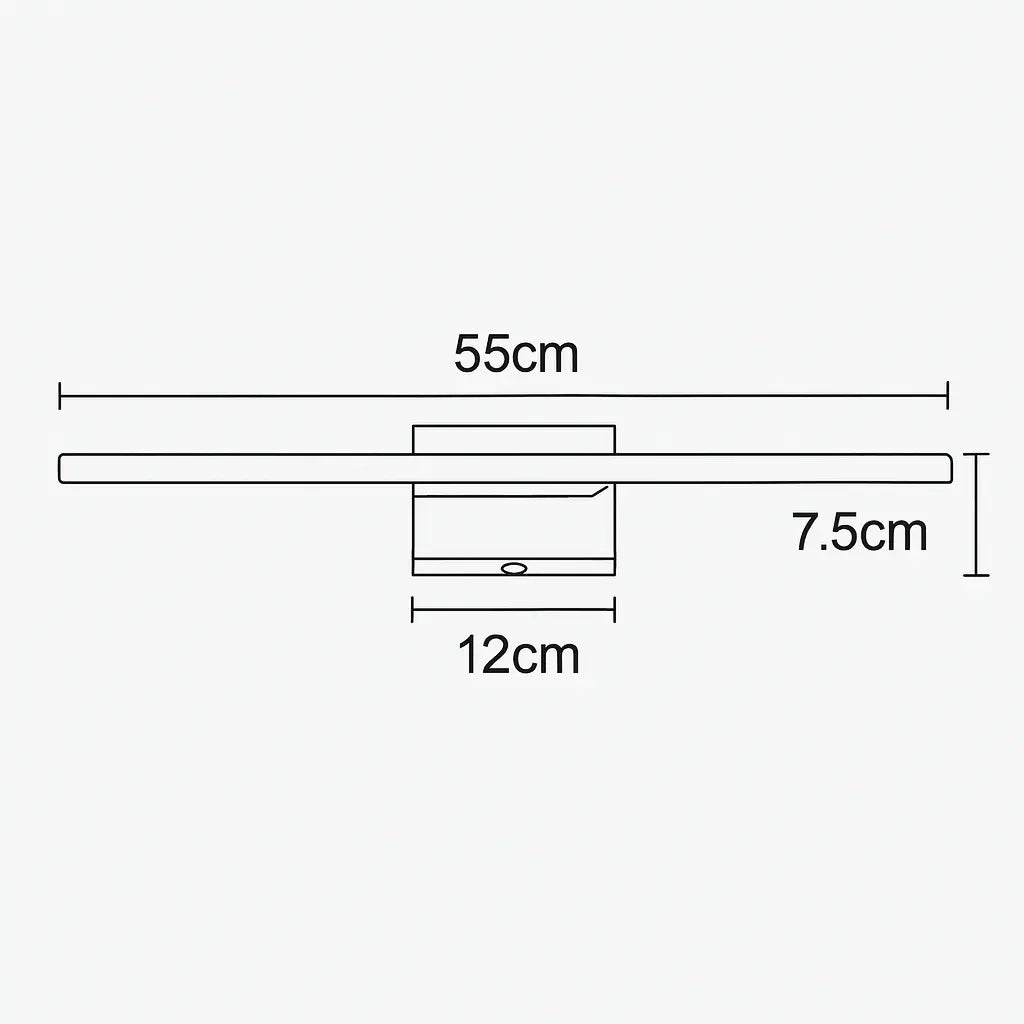 Applique murale salle de bain LED bois orientée vers le bas pour miroir