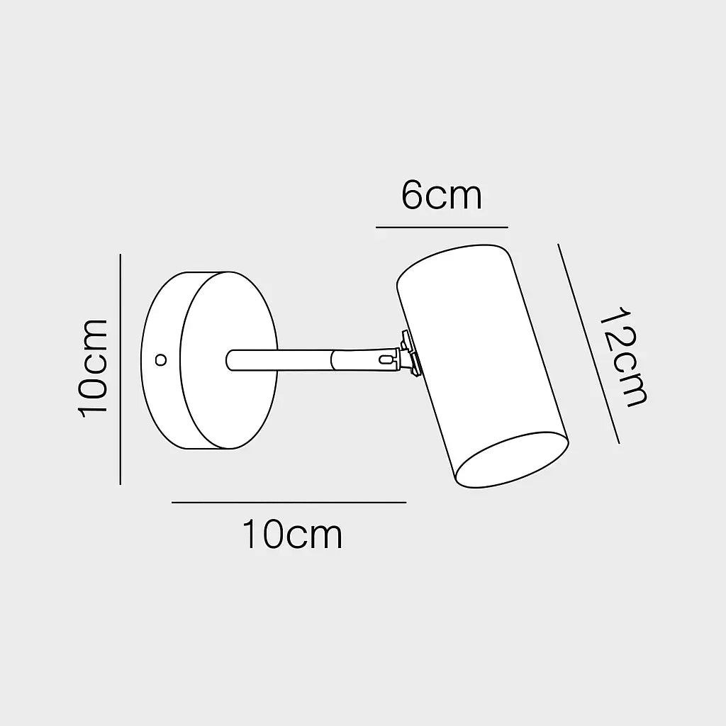 Applique murale dorée design cylindrique orientable style moderne