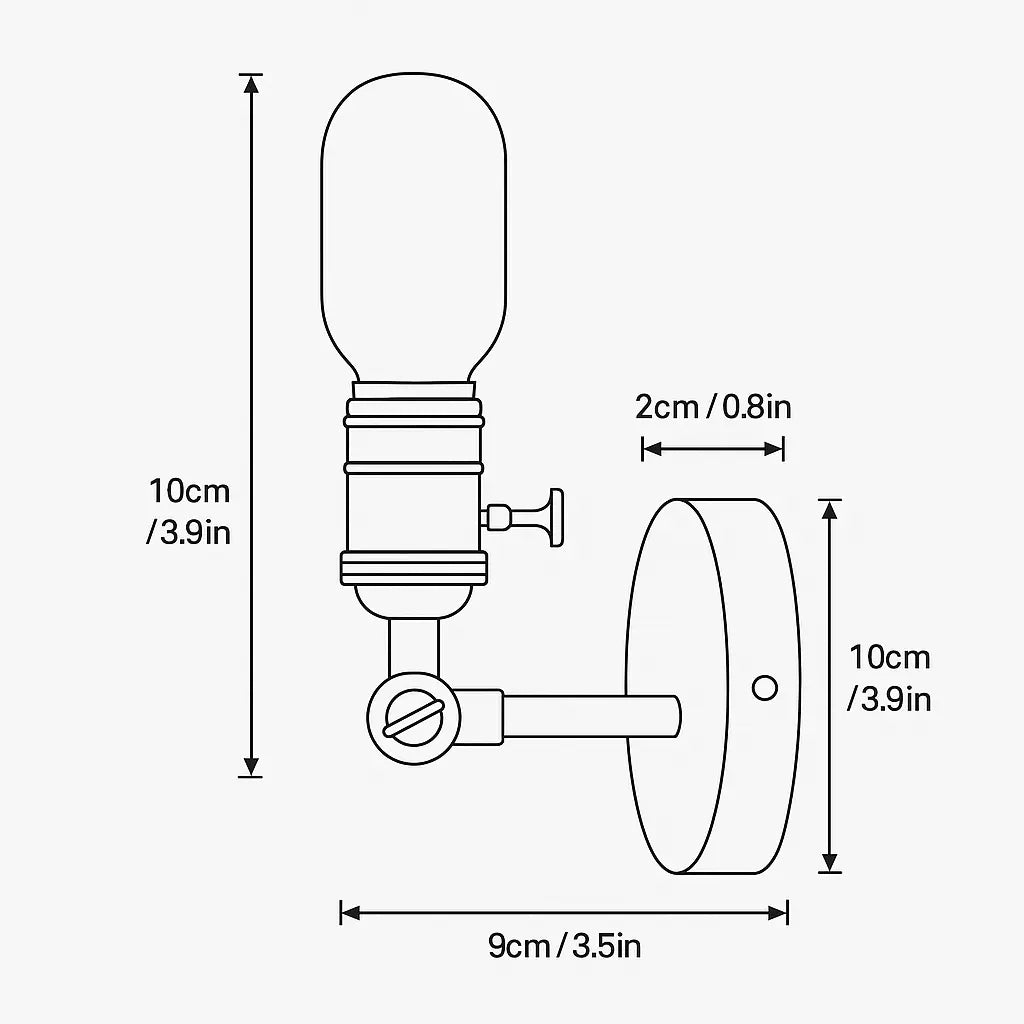 Applique murale dorée en métal avec design rétro vintage industriel