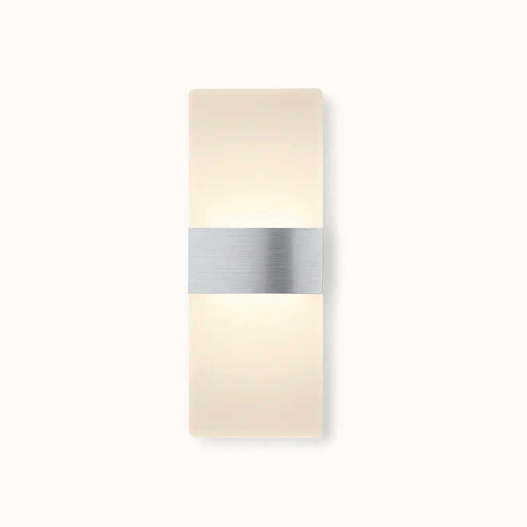Applique murale dorée LED rectangulaire en métal brossé et acrylique