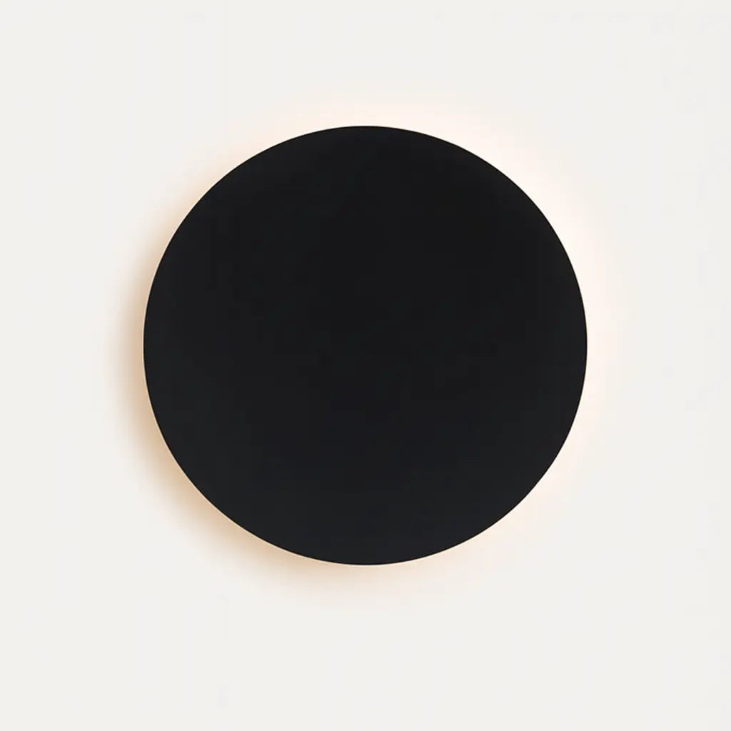 Applique murale ronde LED design minimaliste alliage noir intégration simple