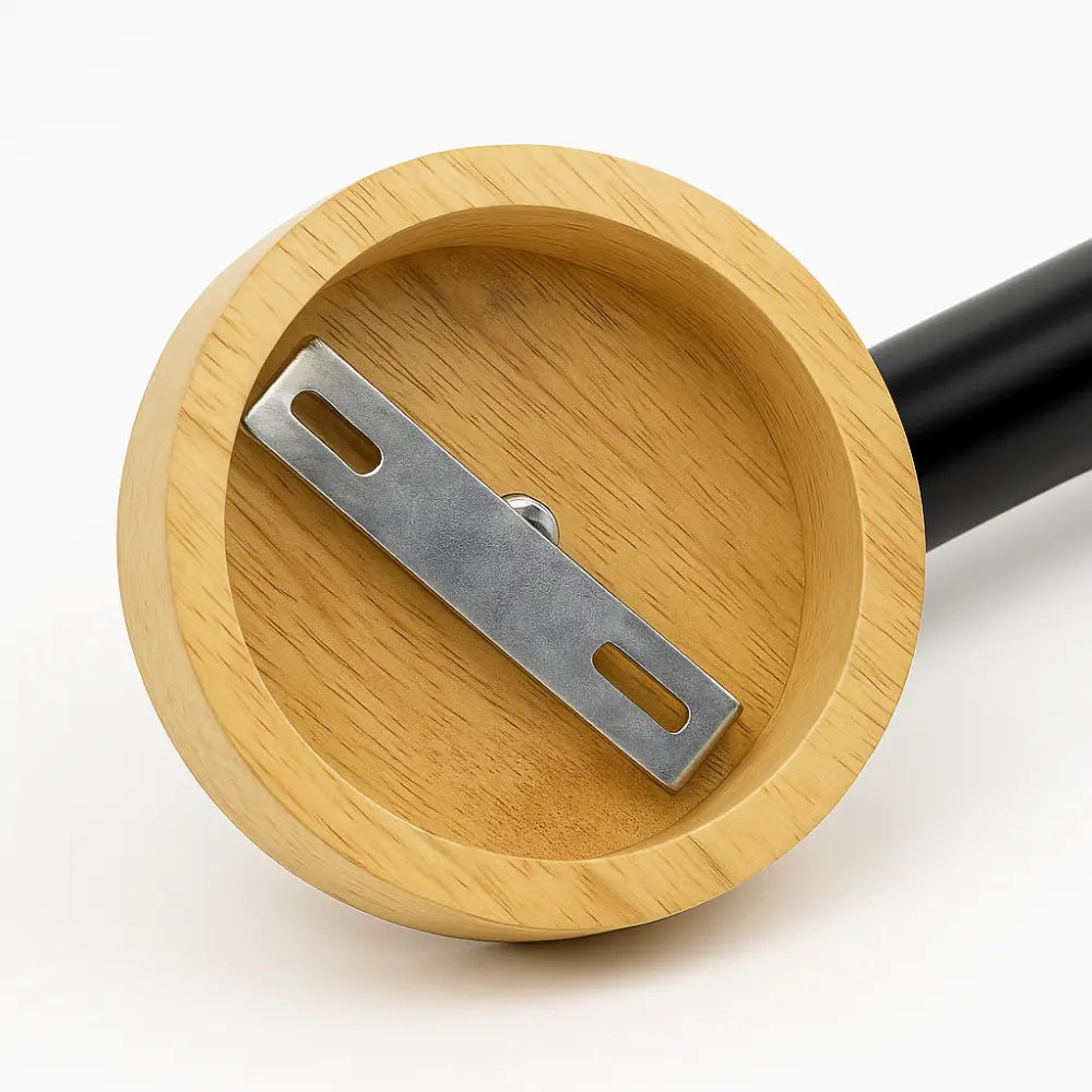 Applique murale bois design moderne métal noir douille arrondie LED E14