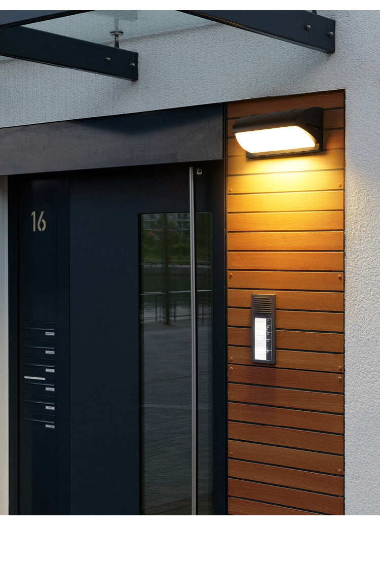 Applique murale extérieure avec détecteur de mouvement en nickel brossé design moderne LED