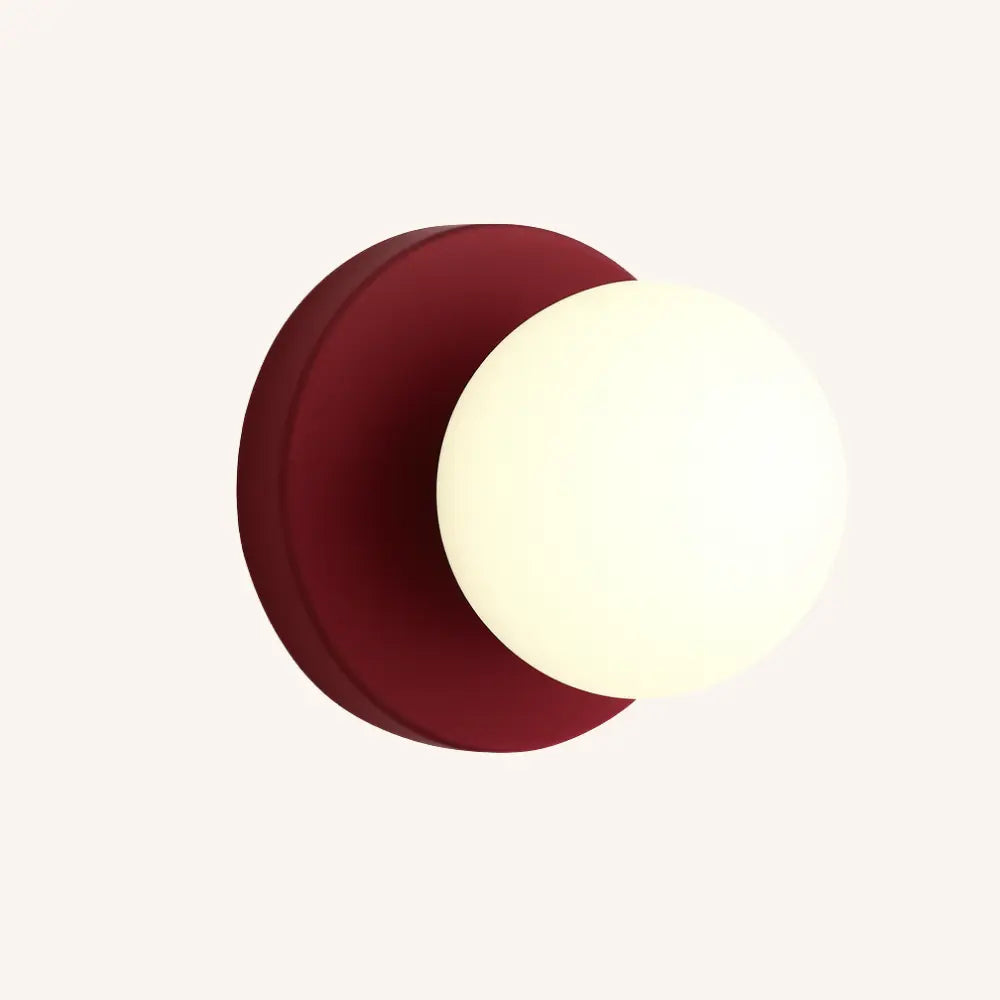 Applique murale ronde en verre opale style scandinave LED lumière douce