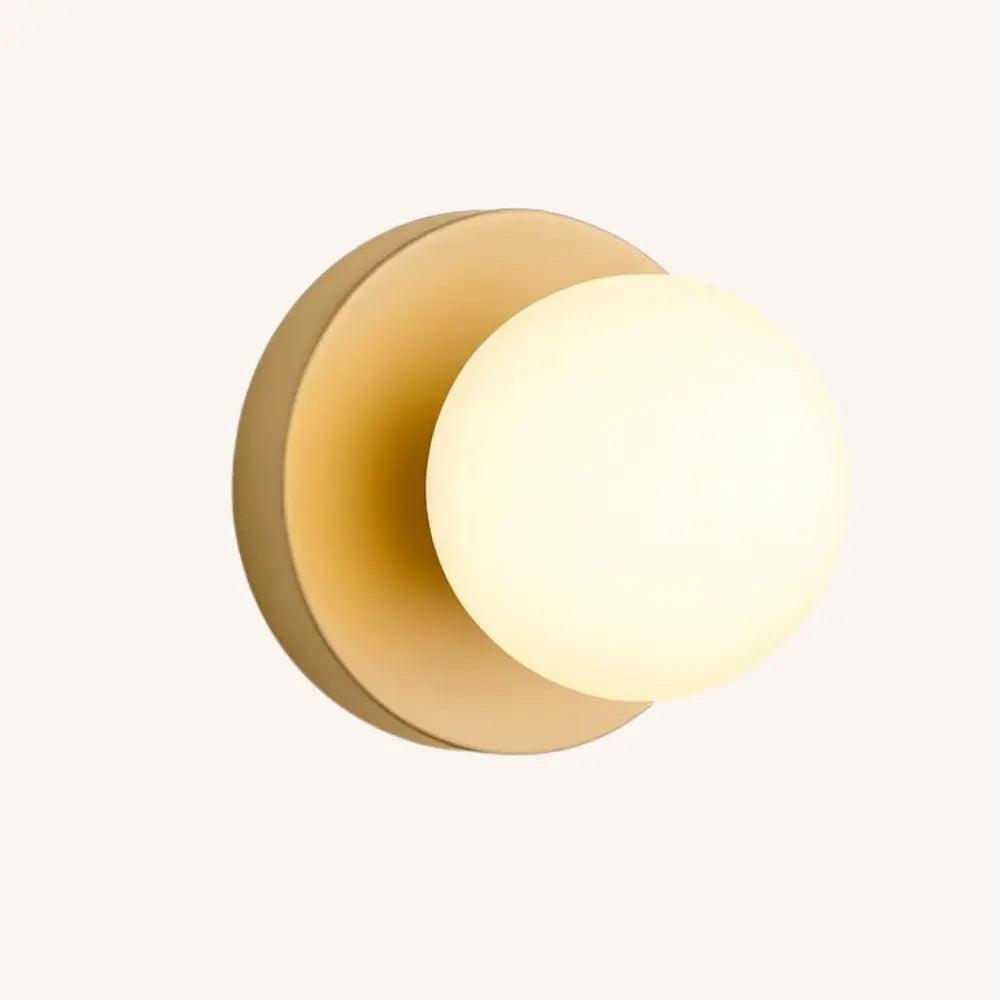 Applique murale ronde en verre opale style scandinave LED lumière douce