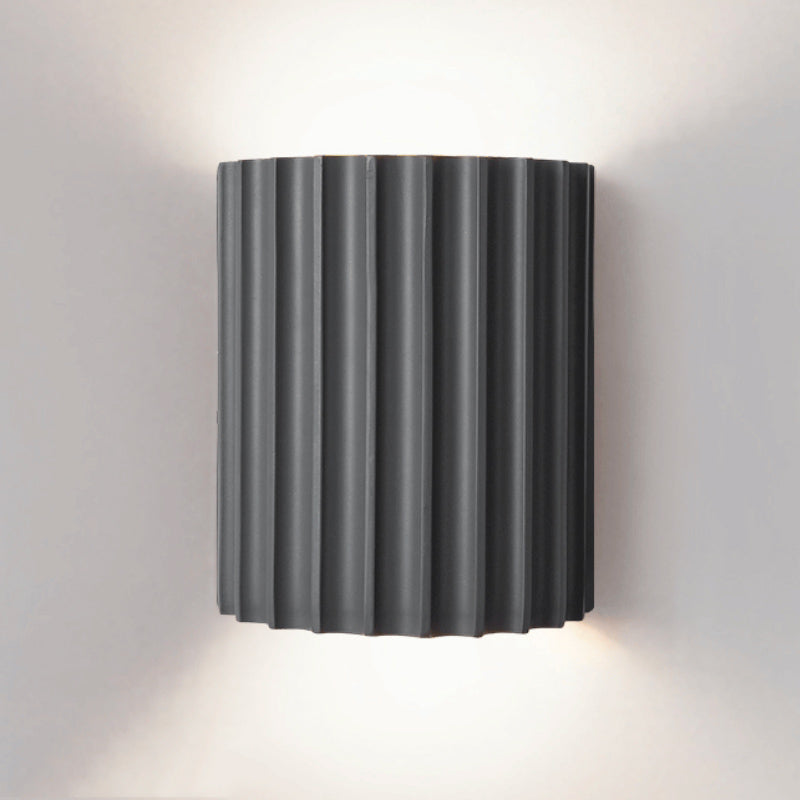 Applique murale design italien LED Terracotta striée en fer et résine