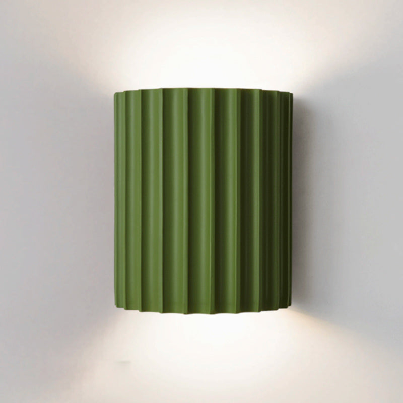 Applique murale design italien LED Terracotta striée en fer et résine