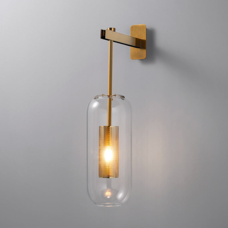 Applique Murale Design Italien Suspendue en Verre Laiton Élégance Raffinée