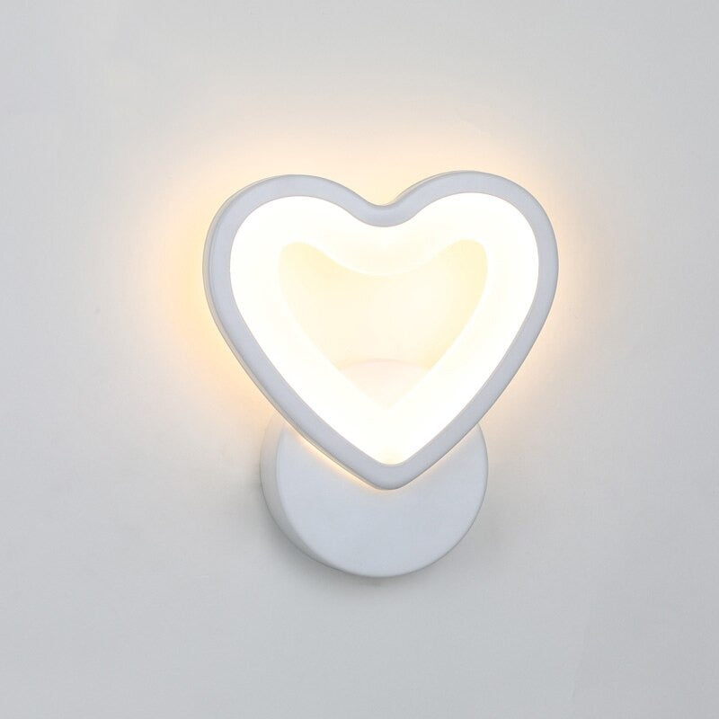 Applique murale ronde LED moderne pour chambre d'enfant en forme de cœur, étoile, feuille, papillon