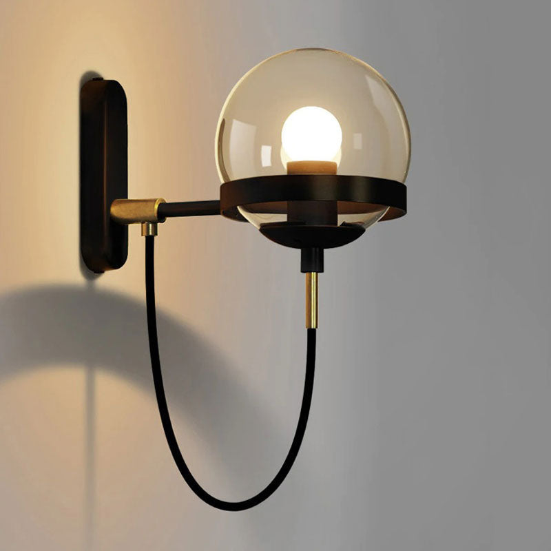 Applique murale industrielle en verre design en boule pour ambiance chic