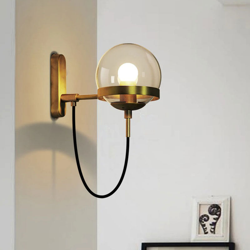 Applique murale industrielle en verre design en boule pour ambiance chic
