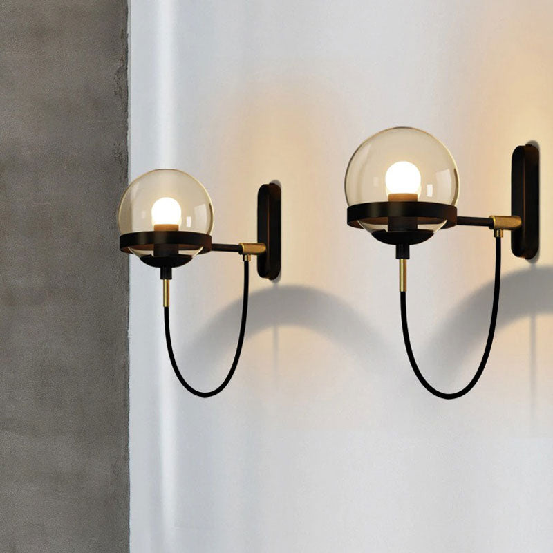 Applique murale industrielle en verre design en boule pour ambiance chic