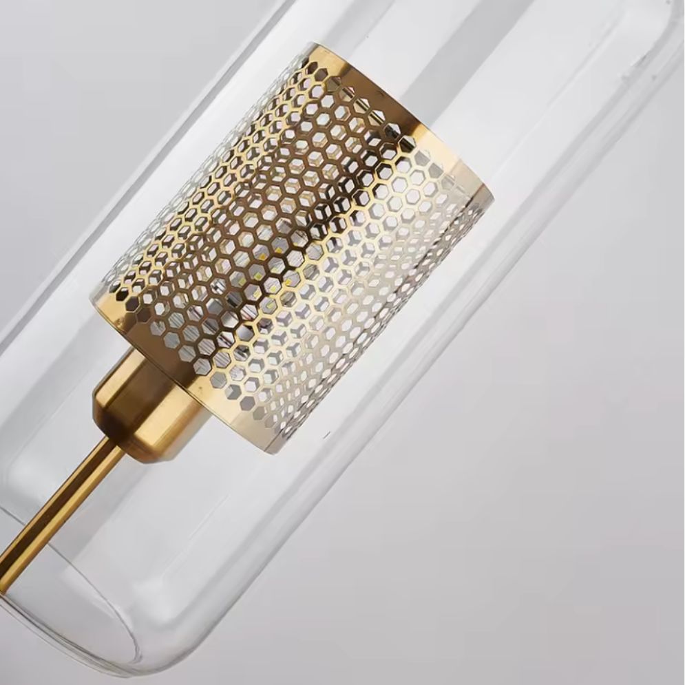 Applique murale cuisine design LED en métal avec abat-jour en verre