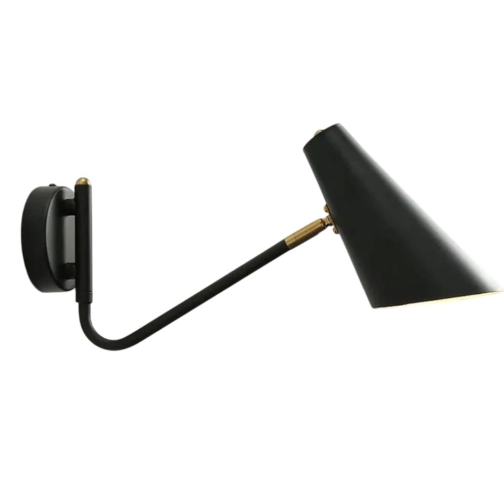 Applique murale industrielle LED réglable élégante métallique noire