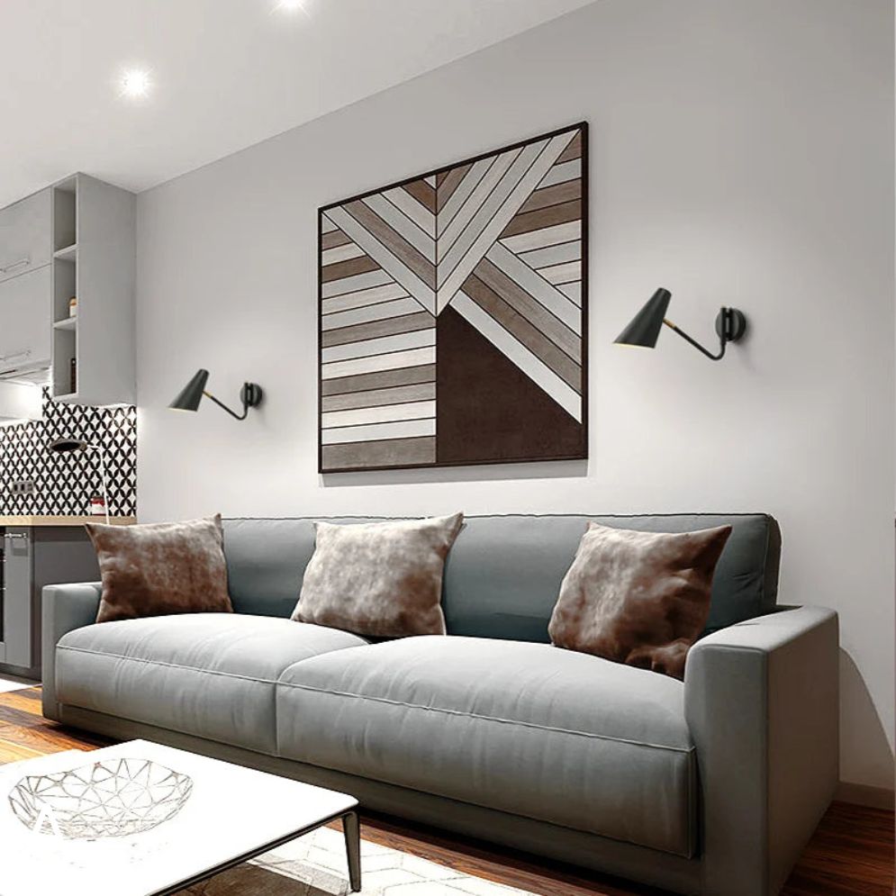 Applique murale industrielle LED réglable élégante métallique noire